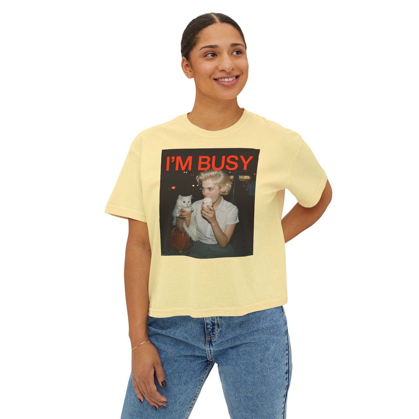 I'm Busy Original Women's Boxy Tee