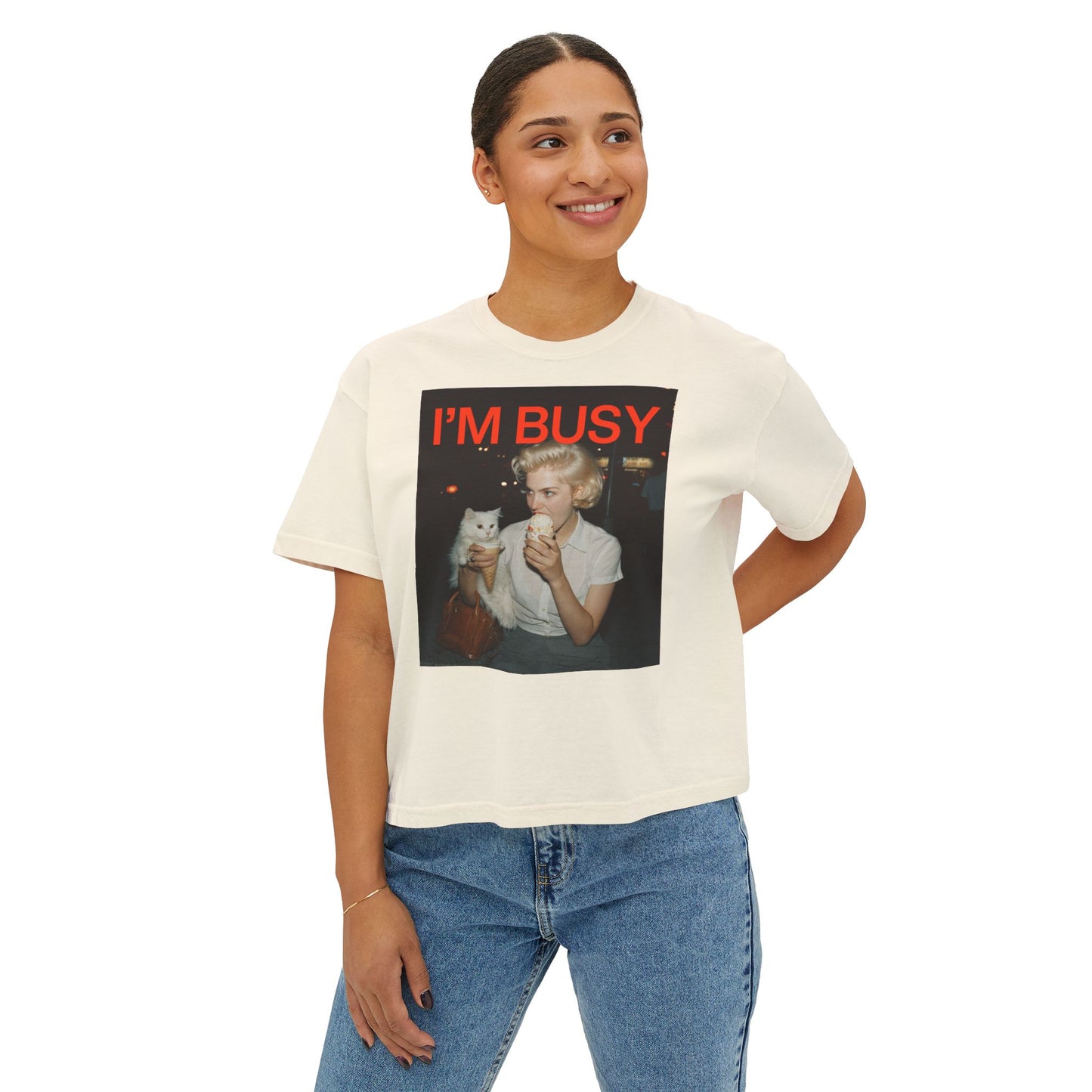 I'm Busy Original Women's Boxy Tee